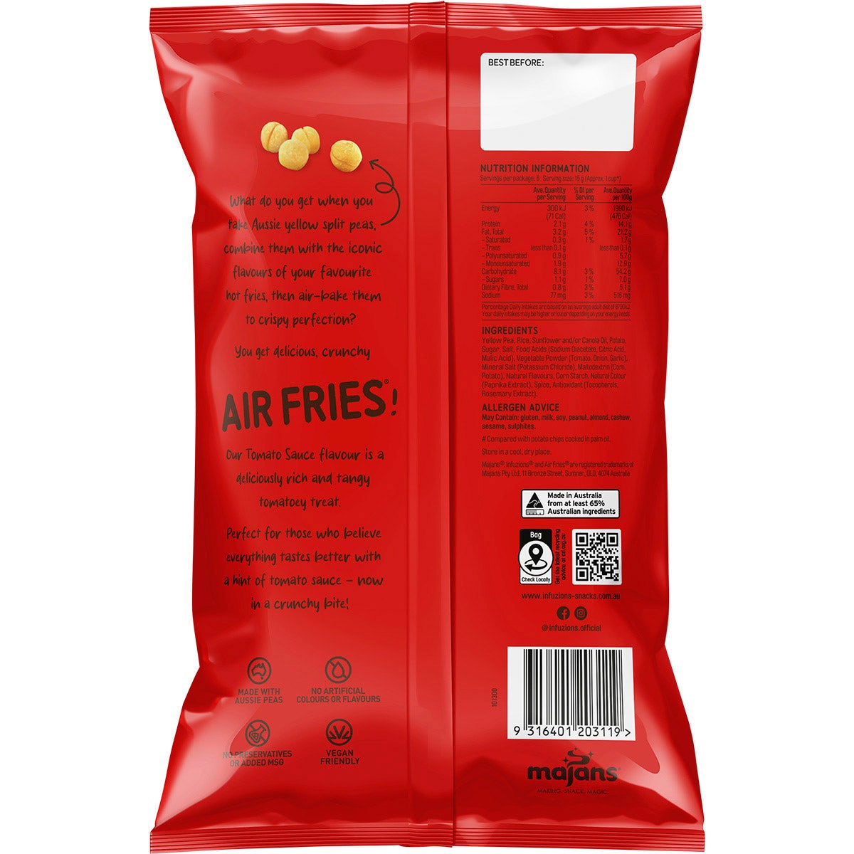 Infuzions Air Fries Tomato Sauce 10 x90g - Cutprice Online