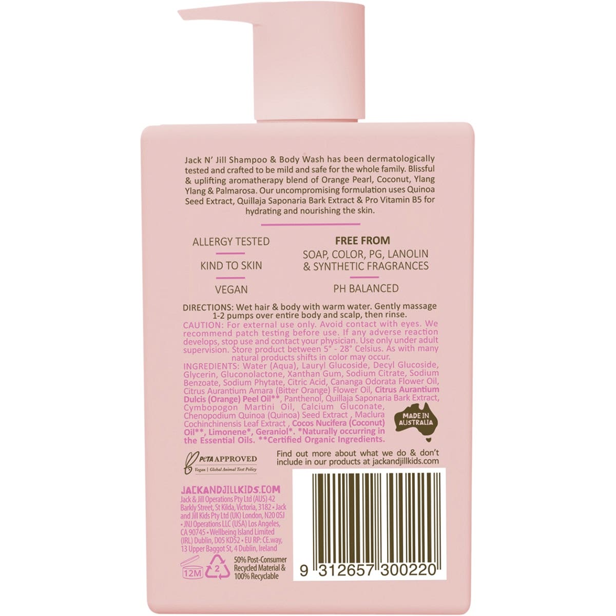 Jack N' Jill Shampoo & Body Wash Uplifting & Botanical Blend 300ml JACK N' JILL