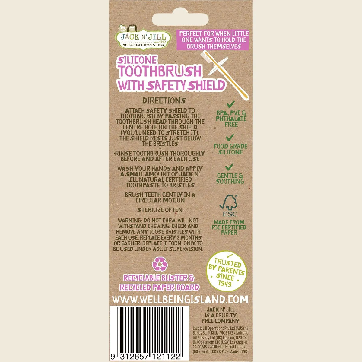 JACK N' JILL Silicone Baby 12-24 Months Toothbrush 1