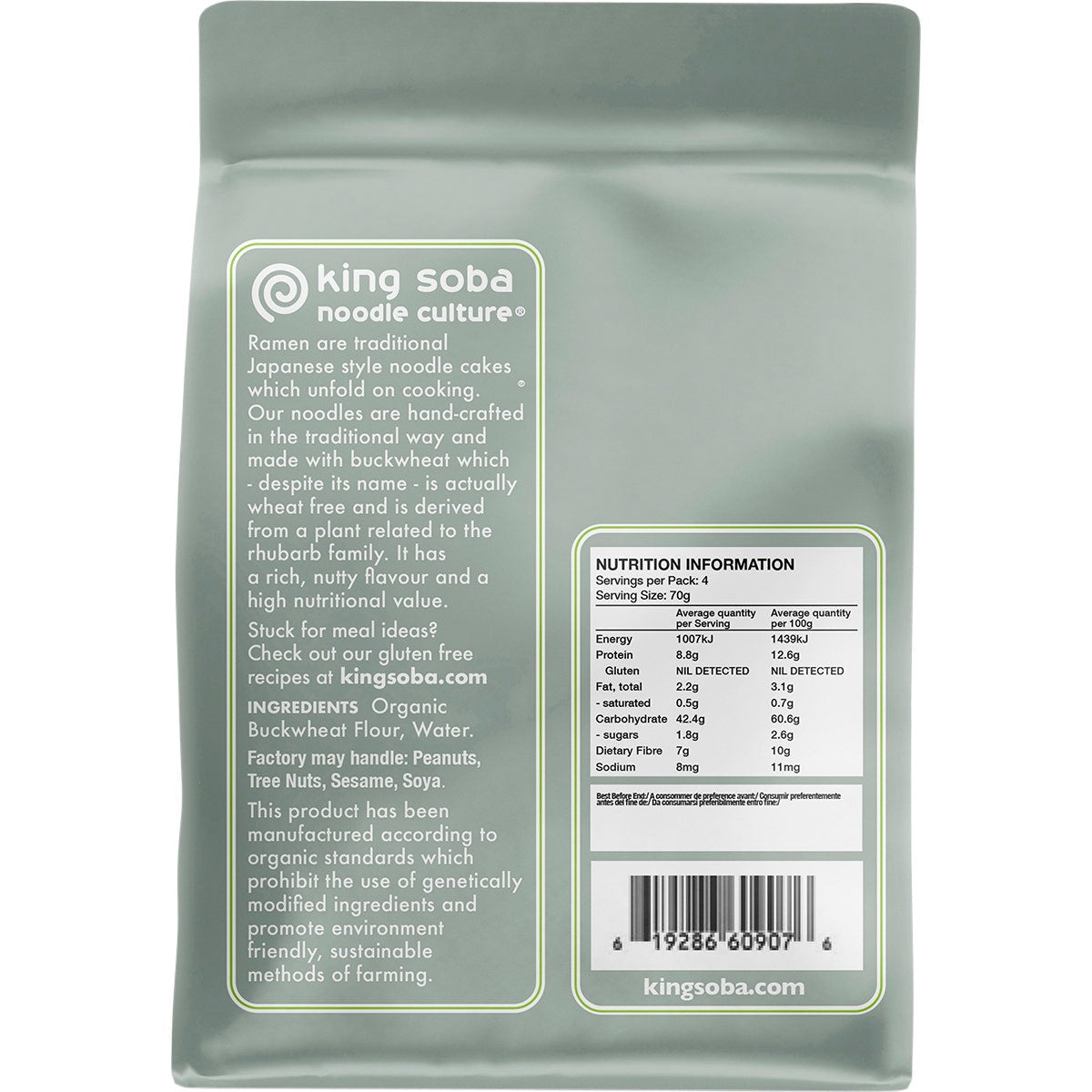 KING SOBA Organic Buckwheat Ramen Noodles 280g - Cutprice Online