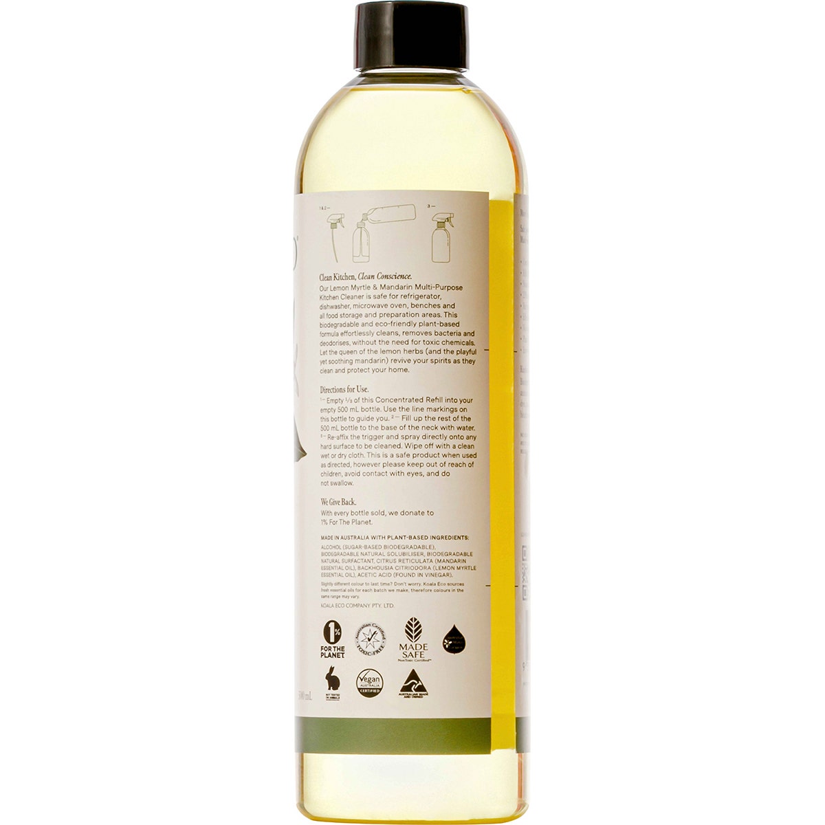 Koala Eco Multi-Purpose Kitchen Cleaner Mandarin Concentrated Refill 500ml KOALA ECO