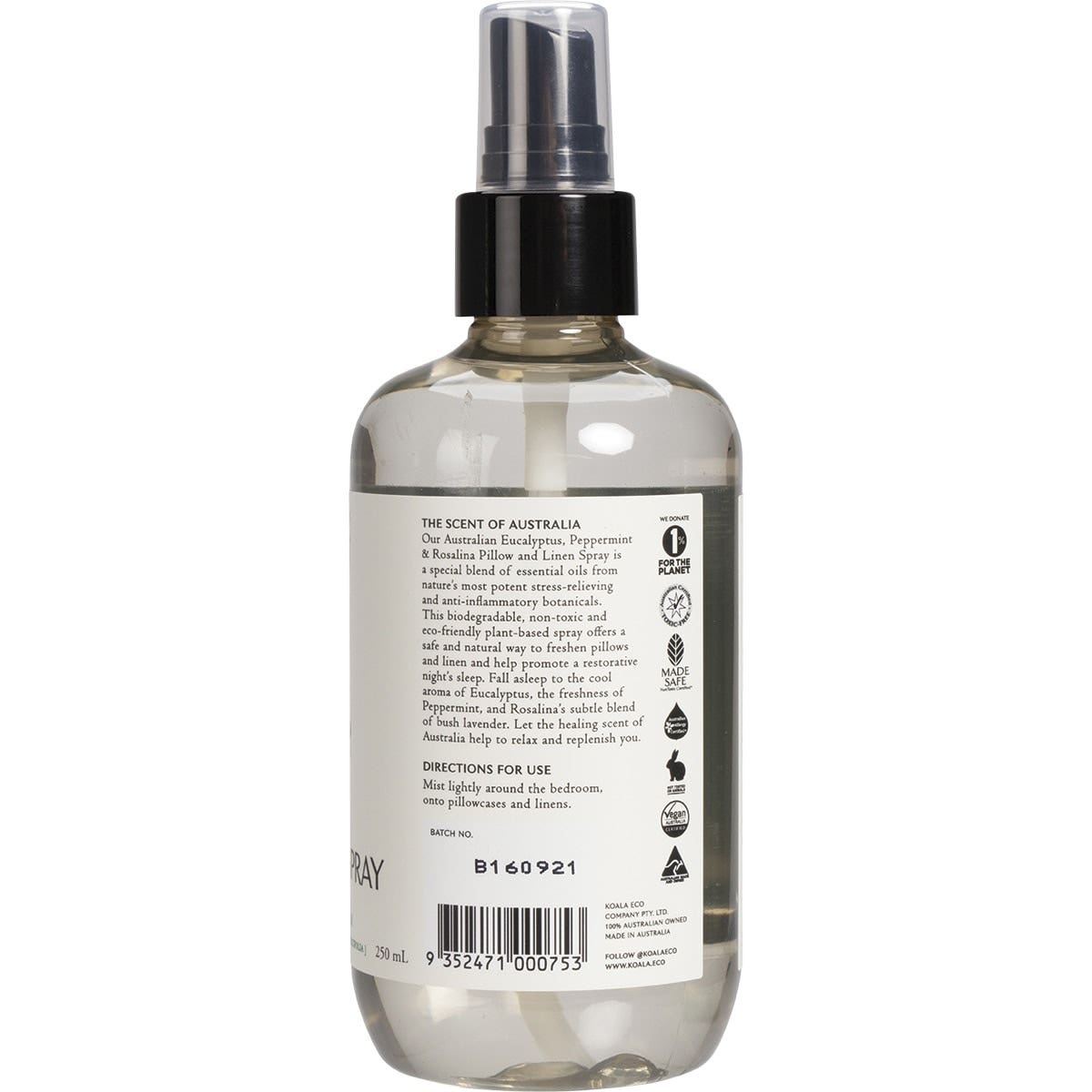 Koala Eco Pillow & Linen Spray Eucalyptus, Peppermint & Rosalina 250ml KOALA ECO