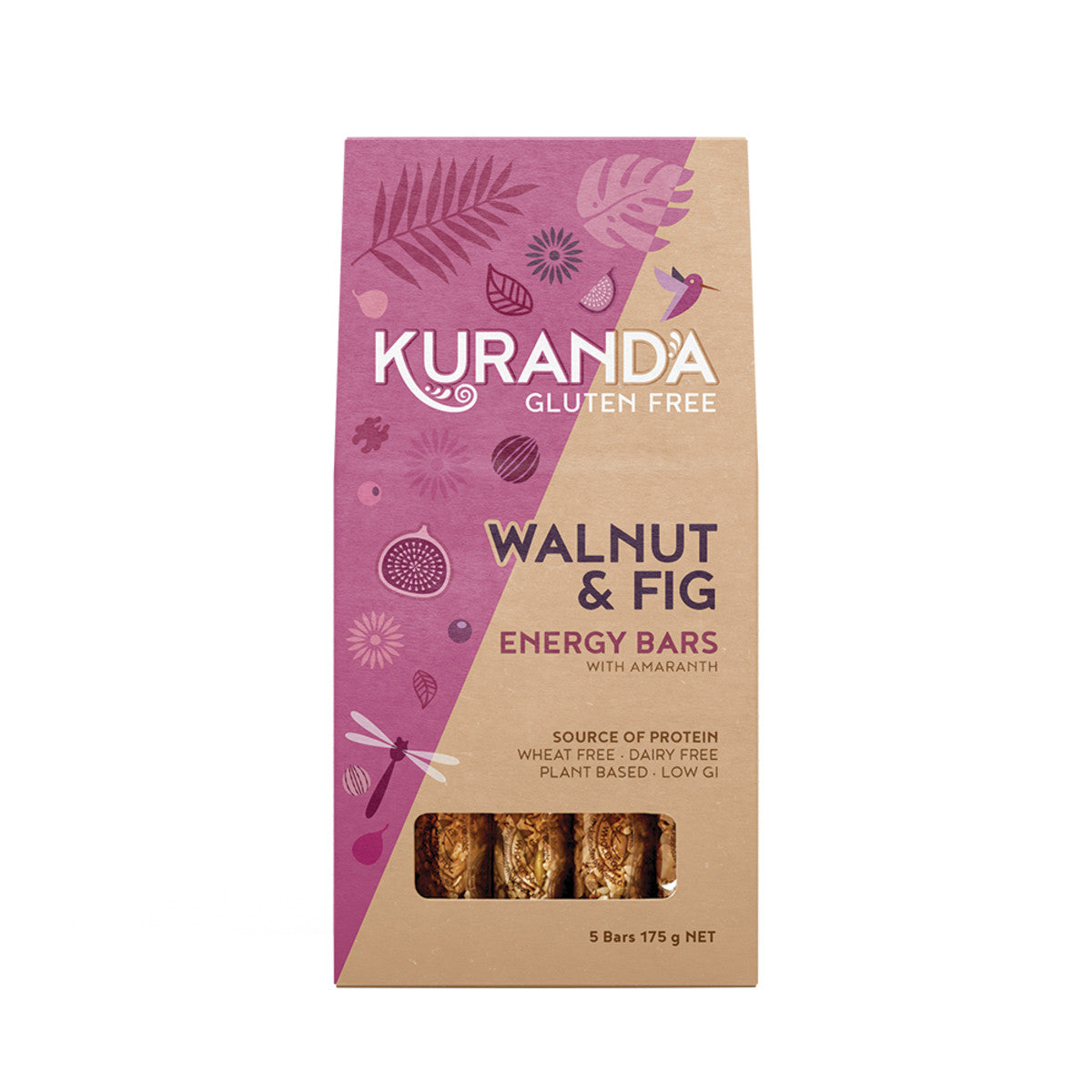 Kuranda Wholefoods Gluten Free Energy Bars Walnut & Fig 35g x 5 Pack - Cutprice Online