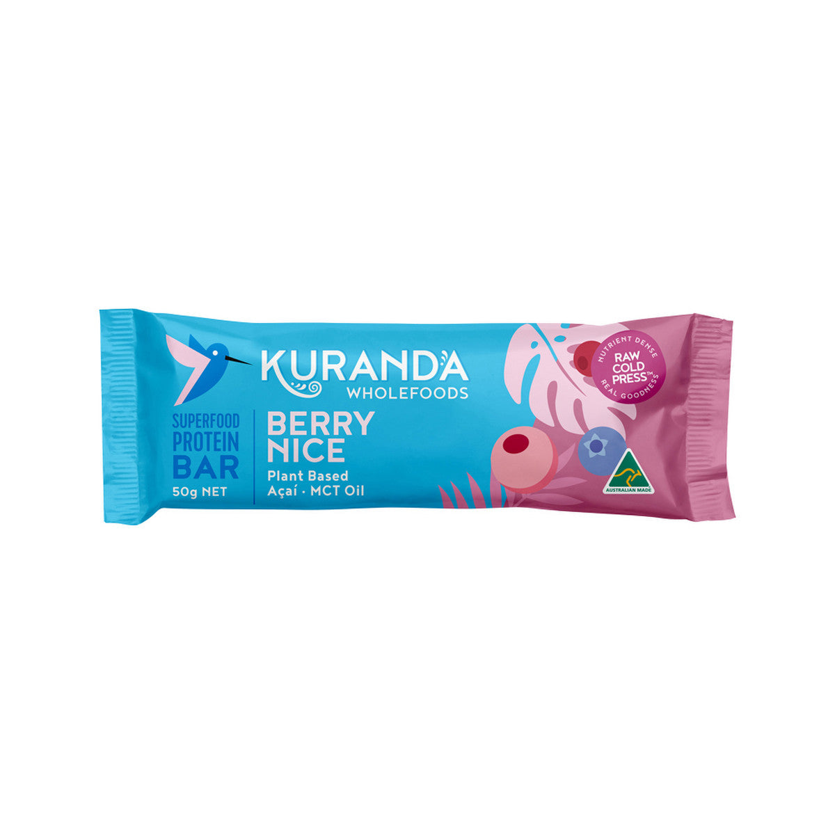 Kuranda Wholefoods Gluten Free Protein Bars Berry Nice 50g(Pack of 16) - Cutprice Online