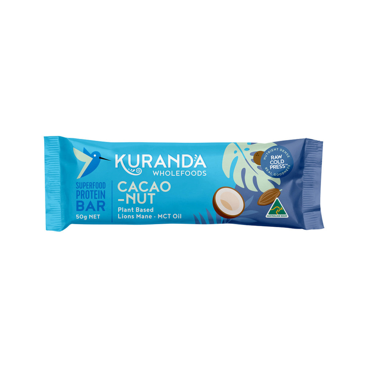 Kuranda Wholefoods Gluten Free Protein Bars Cacao Nut 50g(Pack of 16) - Cutprice Online