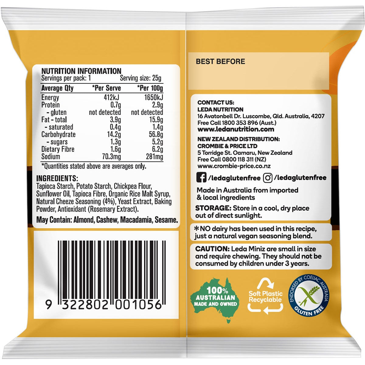 LEDA Cracker Miniz Cheeze Multipack 6x150g - Cutprice Online