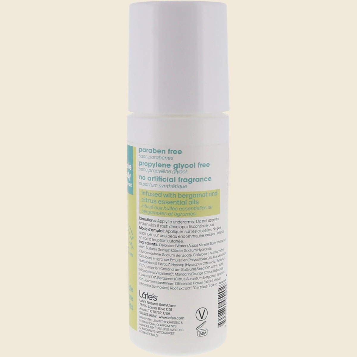 Lafe's Roll On Deodorant Citrus + Bergamot 88ml