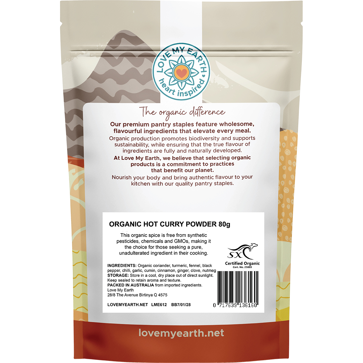 Love My Earth Organic Hot Curry Powder 80g