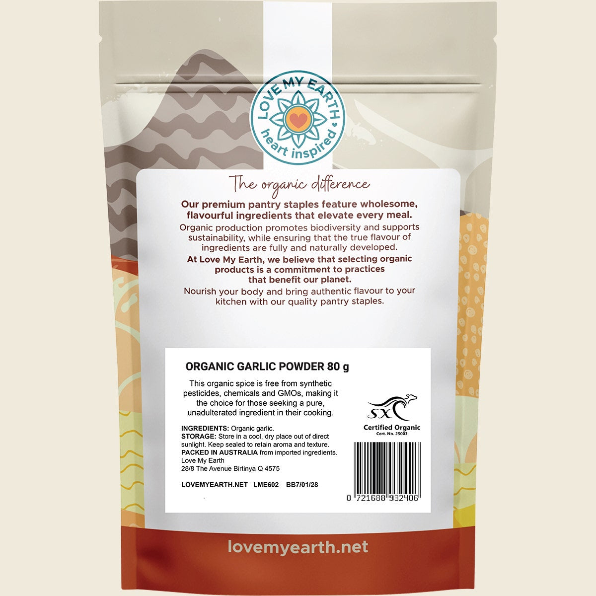 Love My Earth Organic Garlic Powder 80g