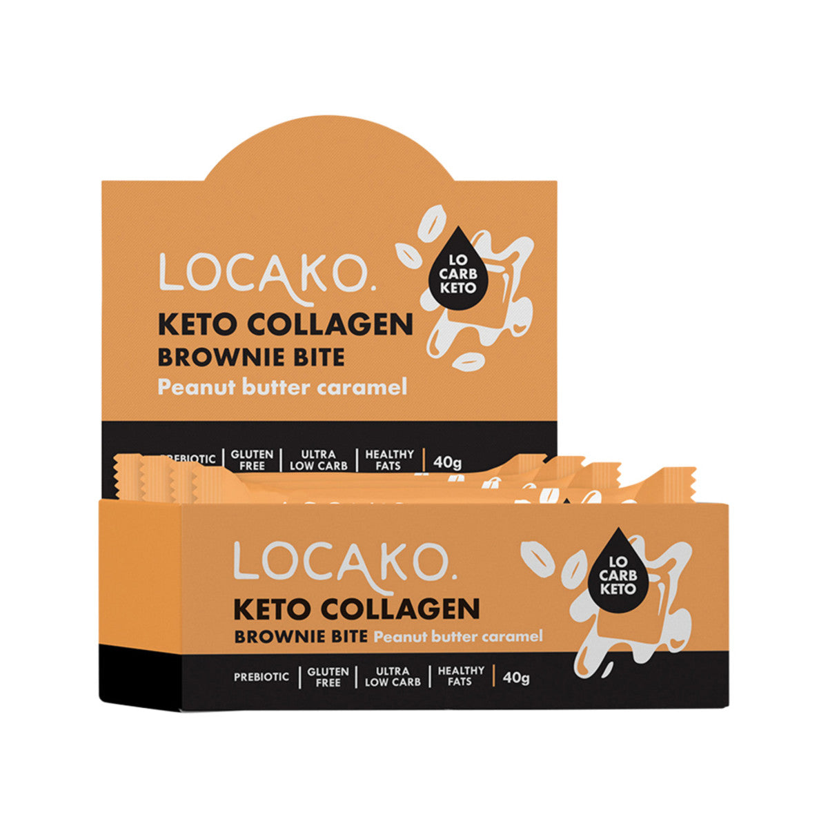 Locako Keto Collagen Brownie Bite Peanut Butter Caramel 40g(Pack of 15) - Cutprice Online