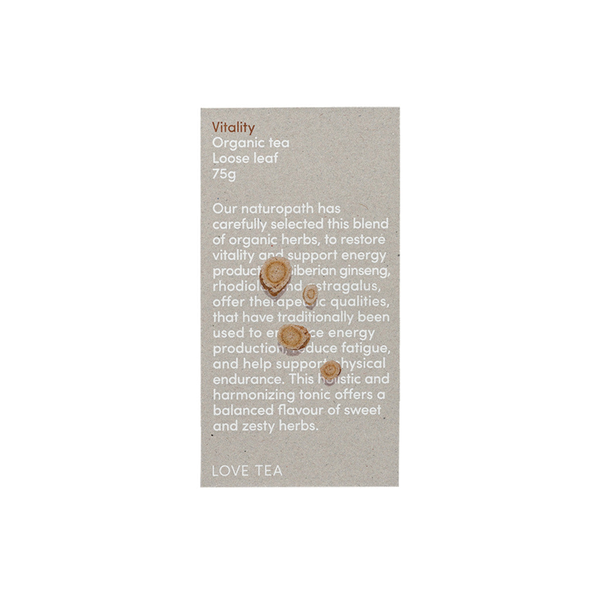 Love Tea Organic Vitality Tea Loose Leaf 75g - Cutprice Online