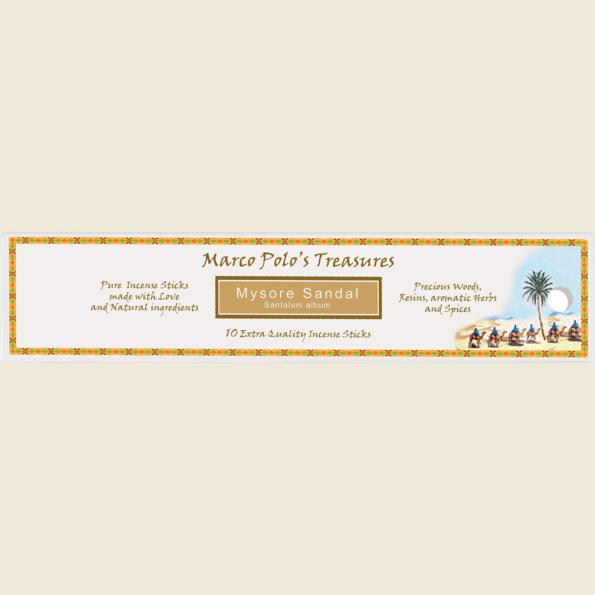 Marco Polo's Treasures Incense Sticks Sandal of Mysore 10pk