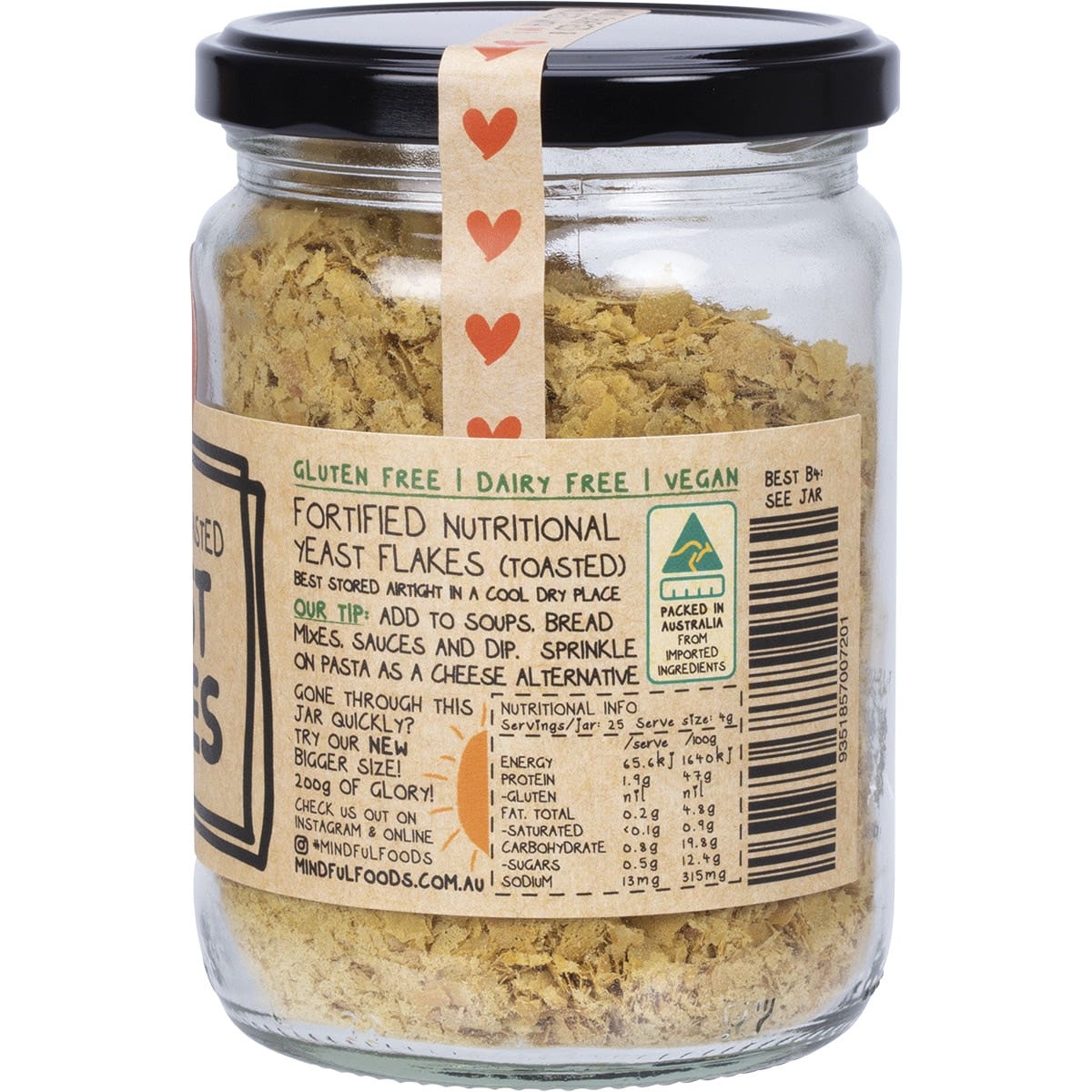 Mindful Foods Yeast Flakes Fortified & Toasted 100g Mindful Foods