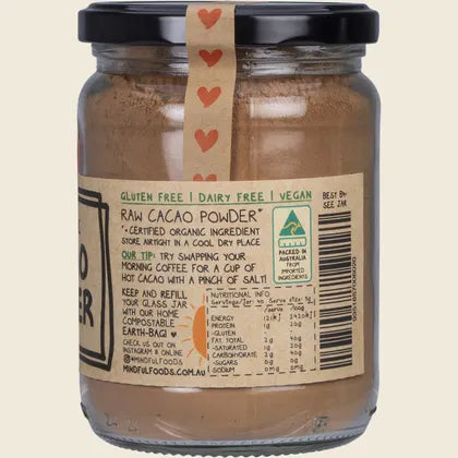 MINDFUL FOODS Cacao Powder Raw Organic 200g - Cutprice Online