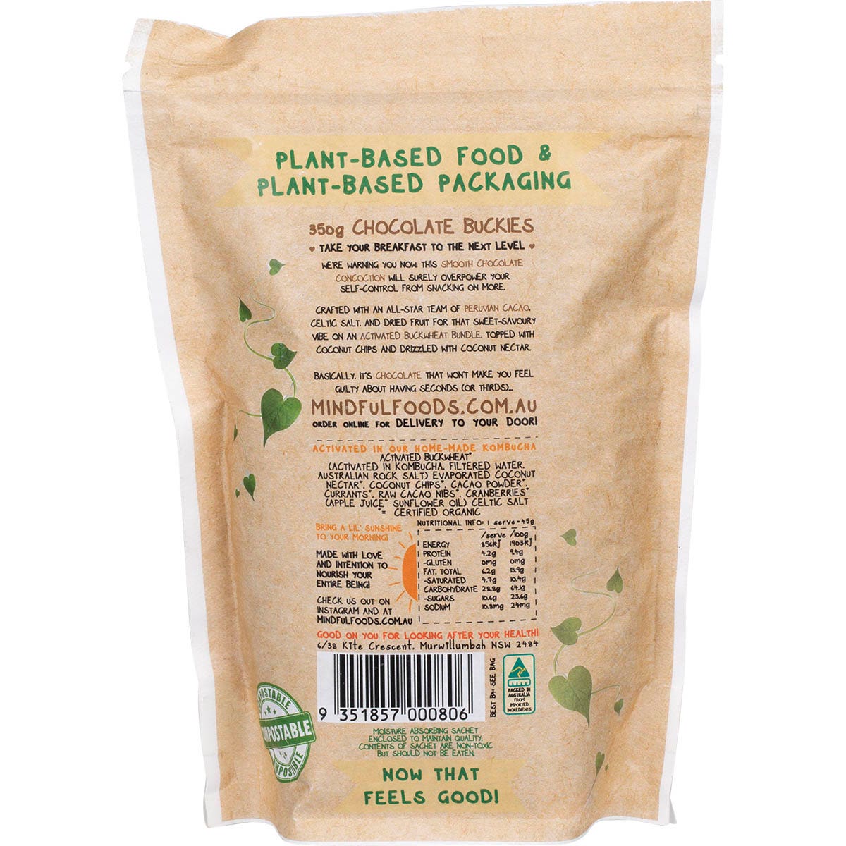 Mindful Foods Buckies Chocolate 350g - Cutprice Online