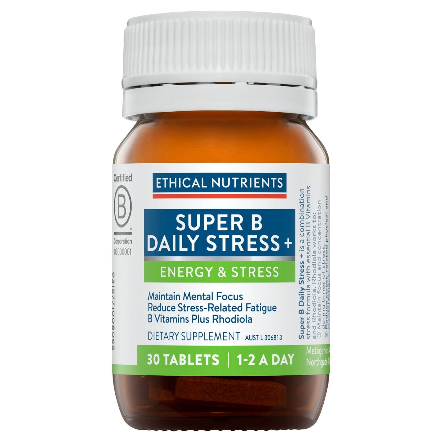 Ethical Nutrients Super B Daily Stress + Tab 30 - Cutprice Online