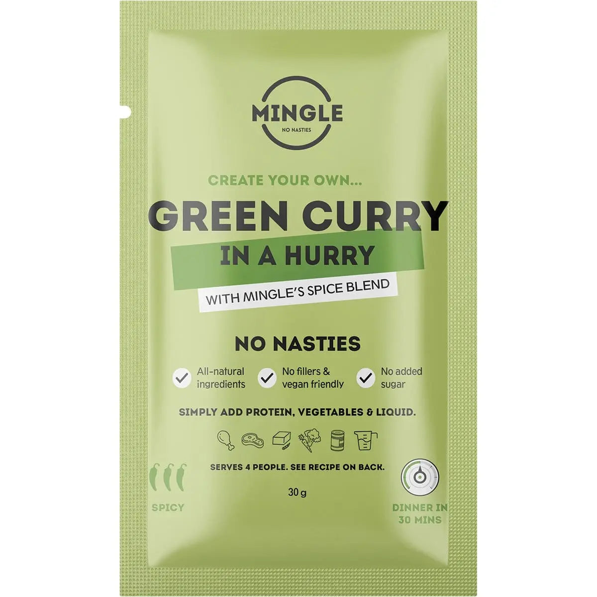 MINGLE Natural Seasoning Blend Green Curry 12x30g MINGLE