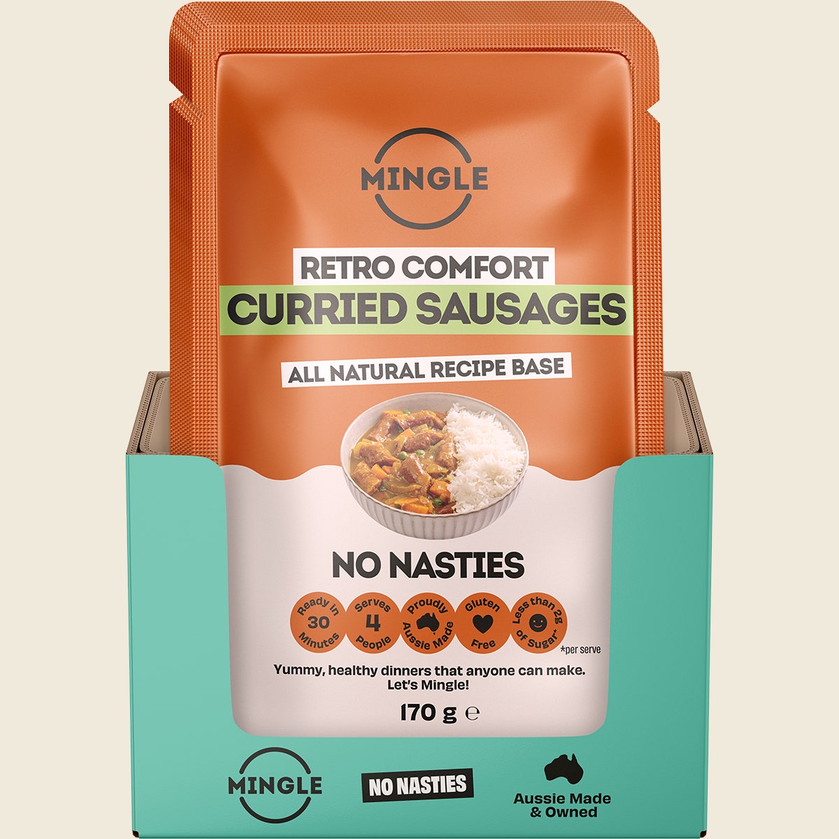 Mingle Curried Sausages All Natural Recipe Base 8x170g