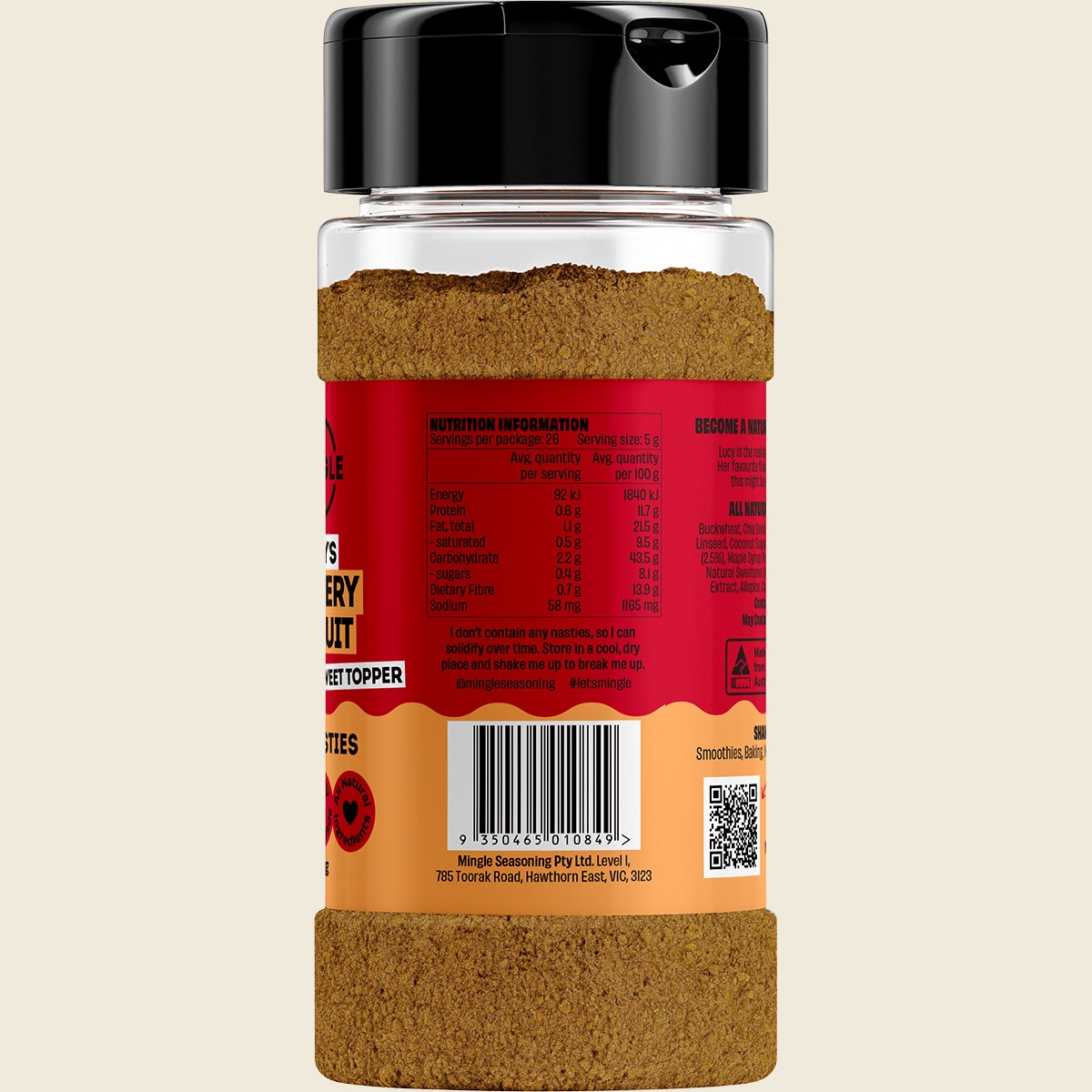 Mingle Lucys Gingery Biscuit All Natural Sweet Topper 130g
