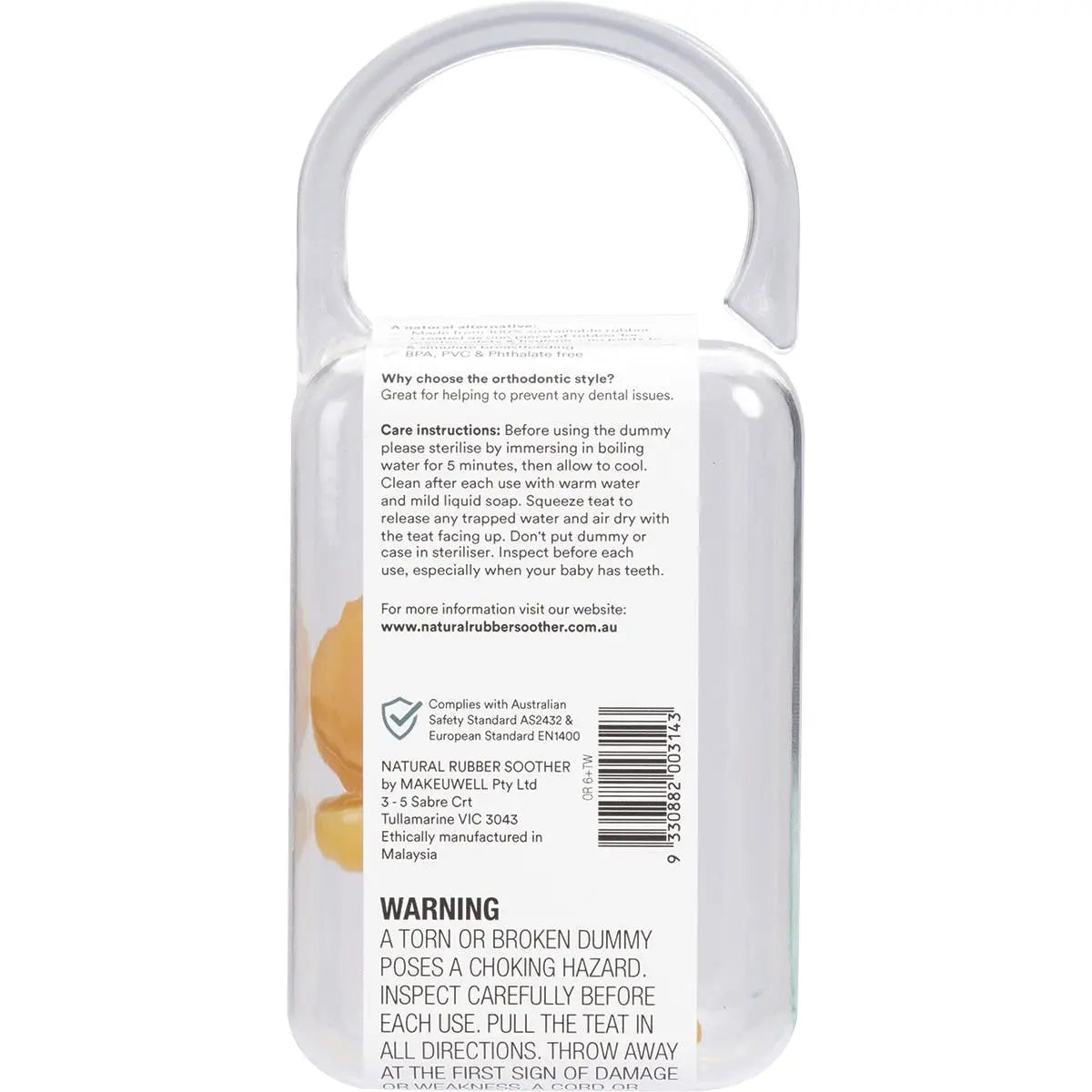 NATURAL RUBBER SOOTHERS Soother - Twin Pack Large Orthodontic (6 Mths +) 2 NATURAL RUBBER