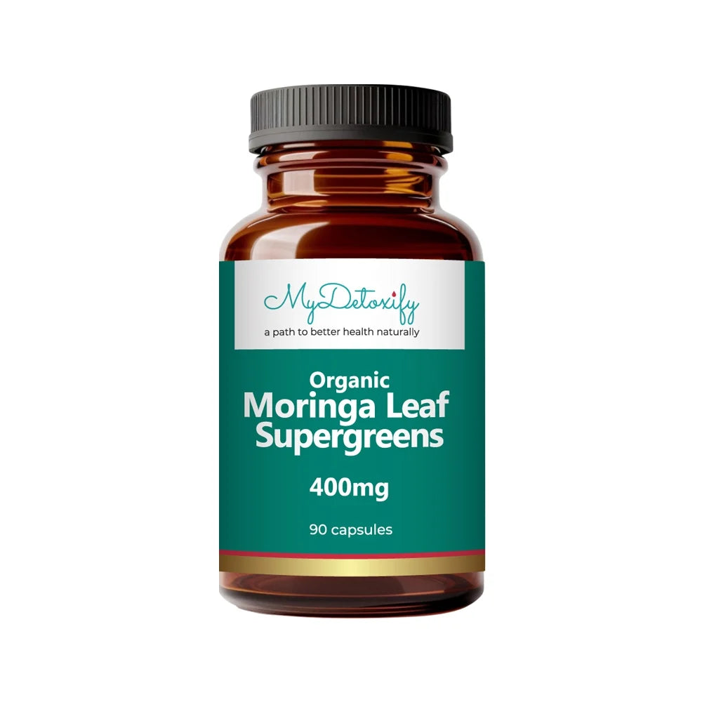 Mydetoxify Organic Moringa Leaf Supergreens 400mg 90c - Cutprice Online