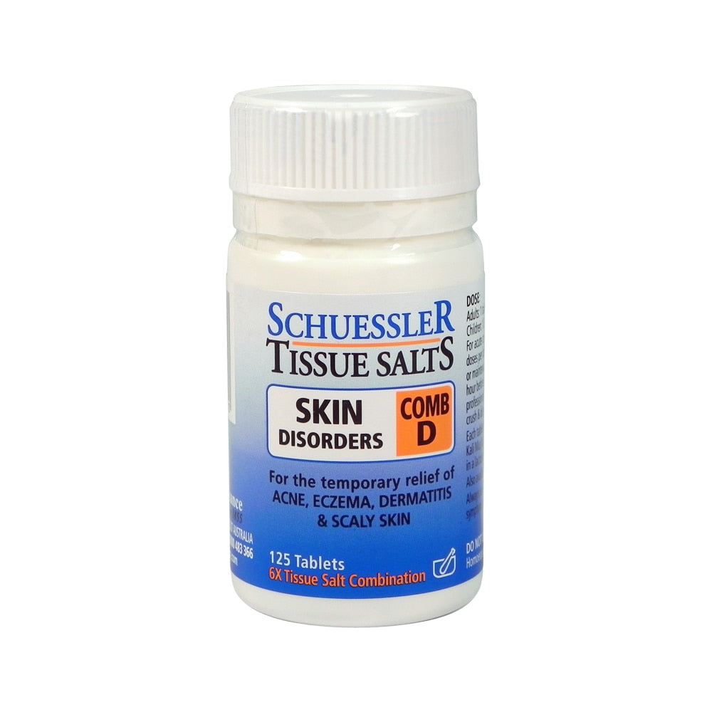 Martin & Pleasance Schuessler Tissue Salts Comb D (Skin Disorders) 125t - Cutprice Online