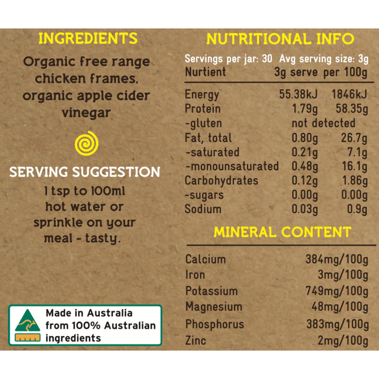 Broth of Life Organic Dehydrated Chicken Broth Naked 90GM - Cutprice Online