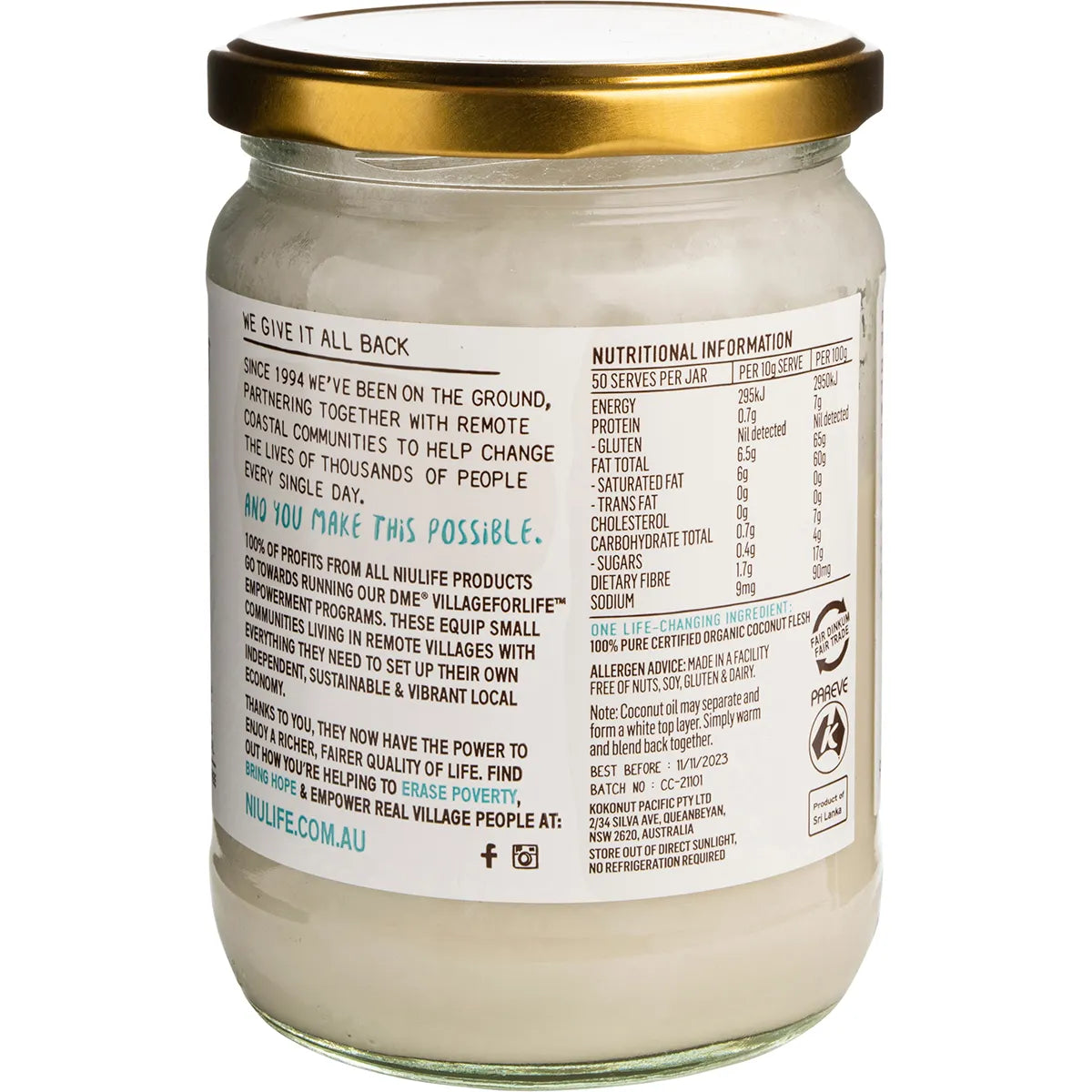 NIULIFE Coconut Butter 500g - Cutprice Online