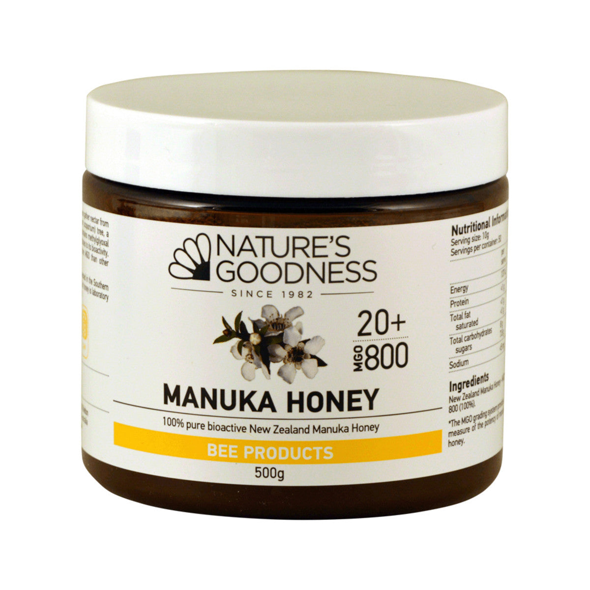 Nature's Goodness Manuka Honey (100% Pure Bioactive NZ) MGO 800 500g - Cutprice Online