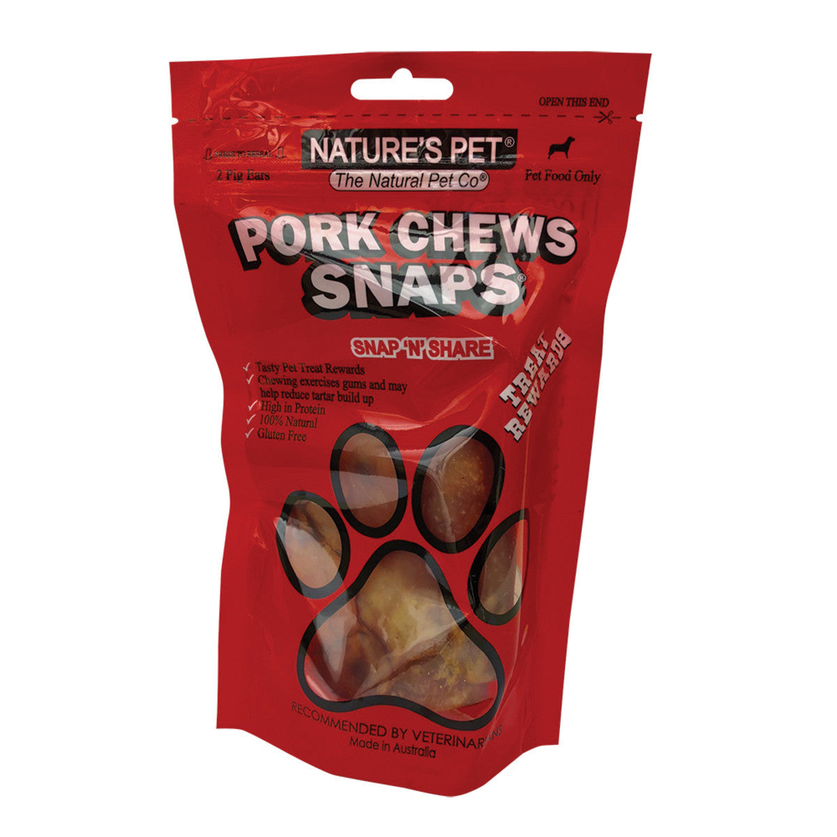Nature's Pet Pork Chews Snaps (Pigs Ears) x 2 Pack - Cutprice Online