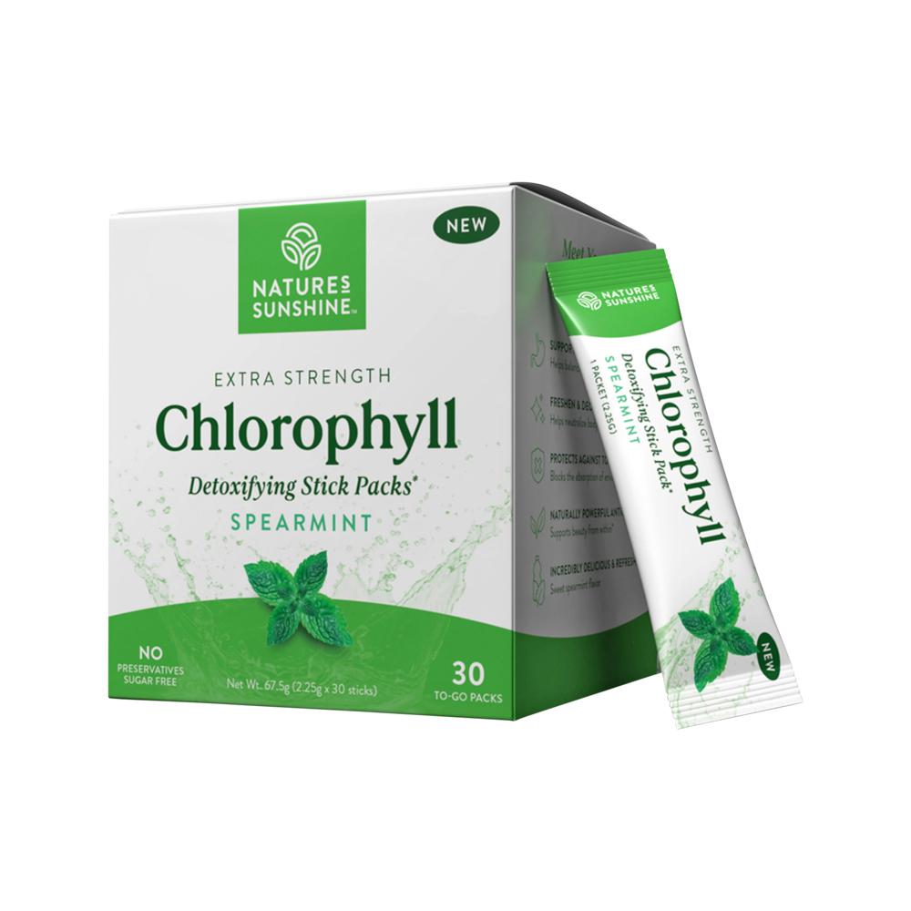 Natures Sunshine Extra Strength Chlorophyll Spearmint Sachets 2.25g X 30 Pack - Cutprice Online