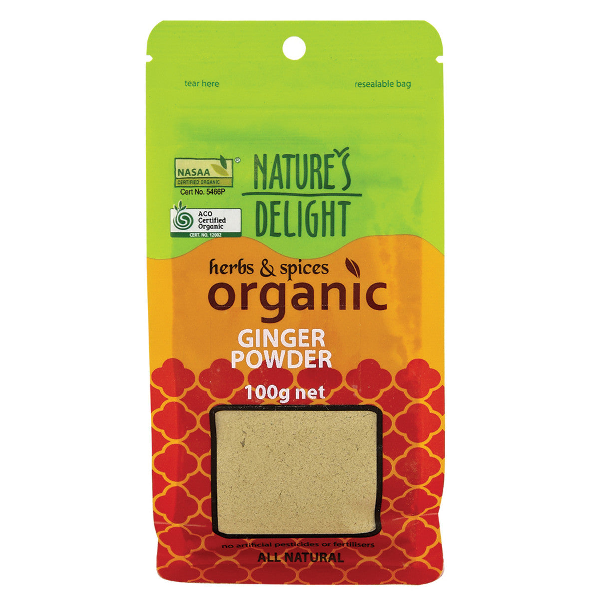 Nature's Delight Organic Ginger Powder 100g - Cutprice Online