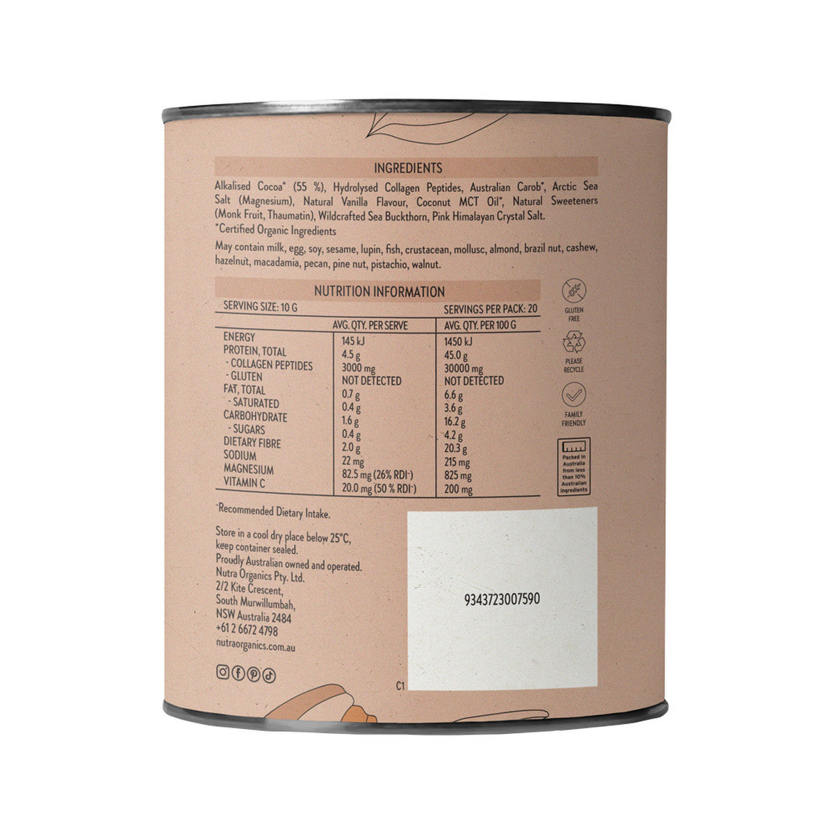 Nutra Organics Beauty Sleep Hot Chocolate (Indulgent Natural Drinking Chocolate) 200g - Cutprice Online