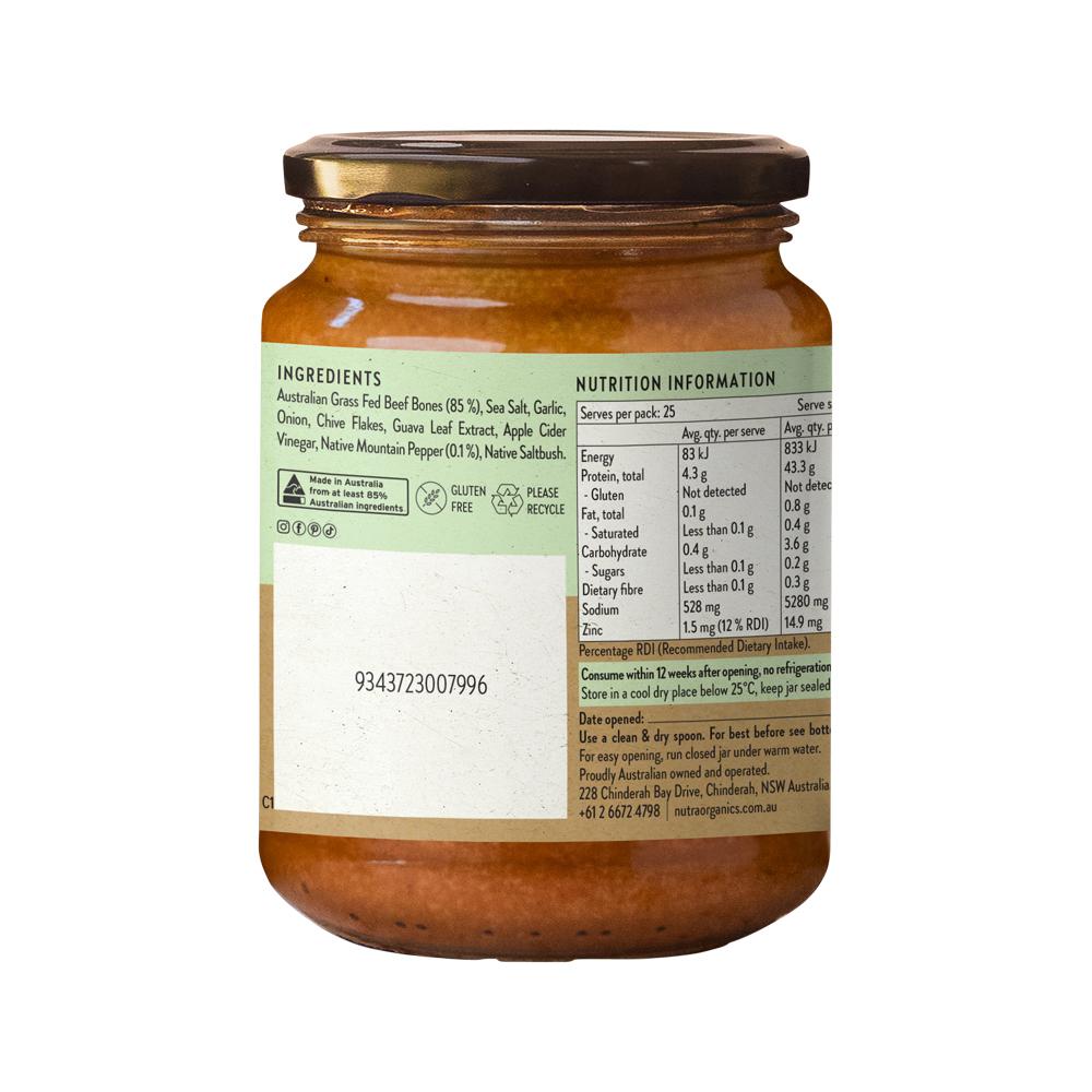 Nutra Organics Bone Broth Beef Concentrate Native Herbs 250g - Cutprice Online