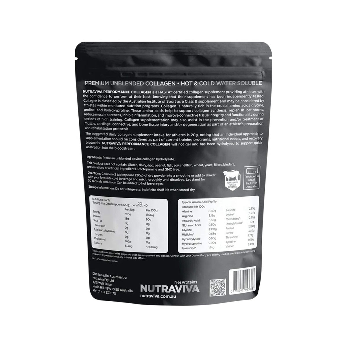 Nutraviva Performance Collagen (Beef) Unflavoured 400g - Cutprice Online