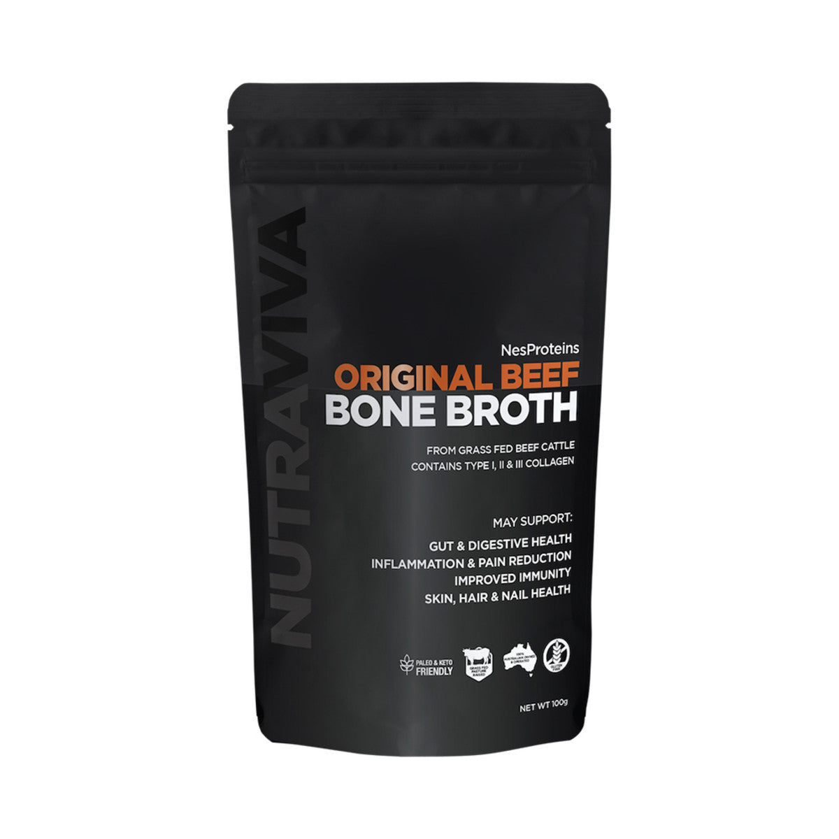 Nutraviva (NesProteins) Bone Broth Original Beef 100g - Cutprice Online