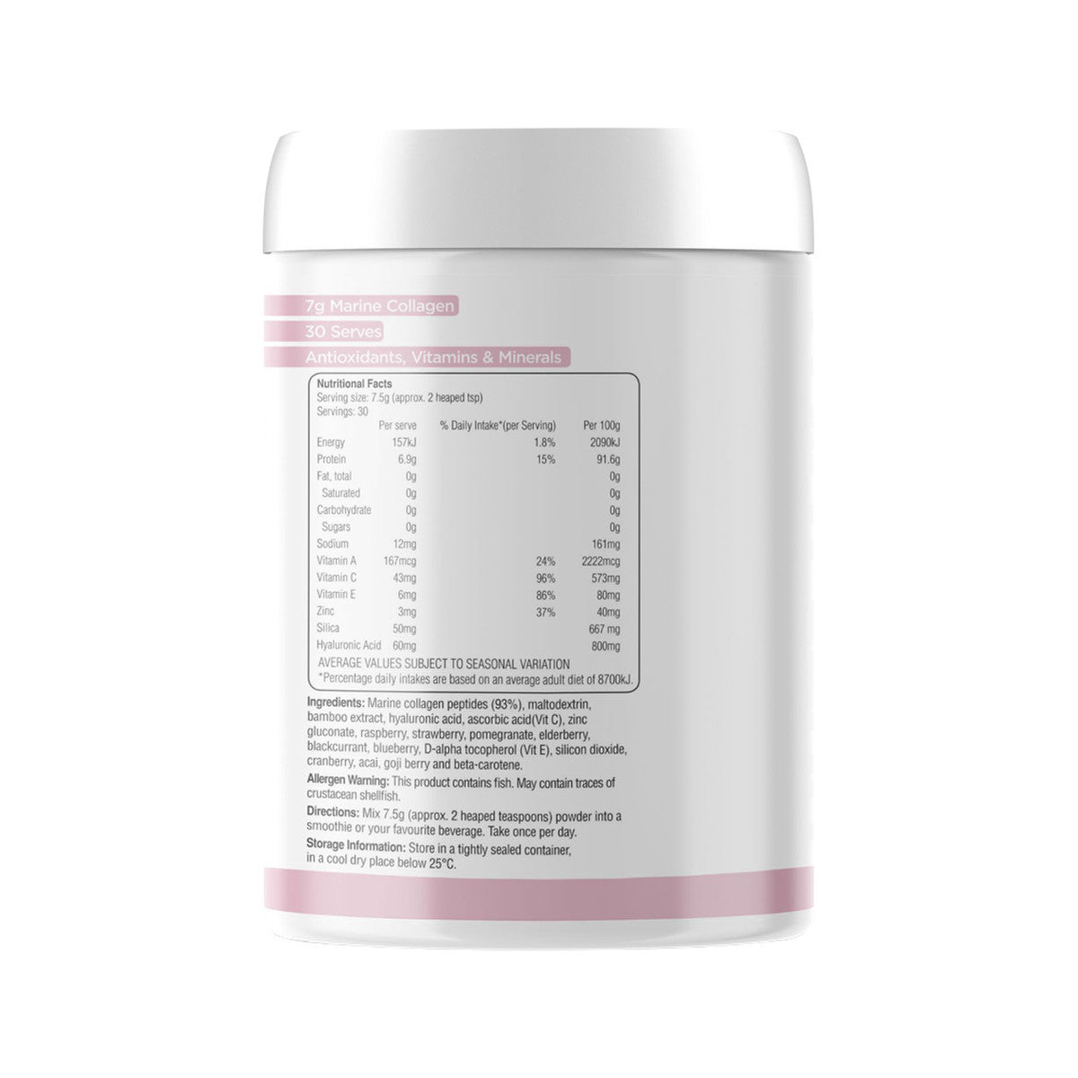Nutraviva (NesProteins) Simply Beautiful Beauty Collagen Marine Formula Unflavoured 225g - Cutprice Online