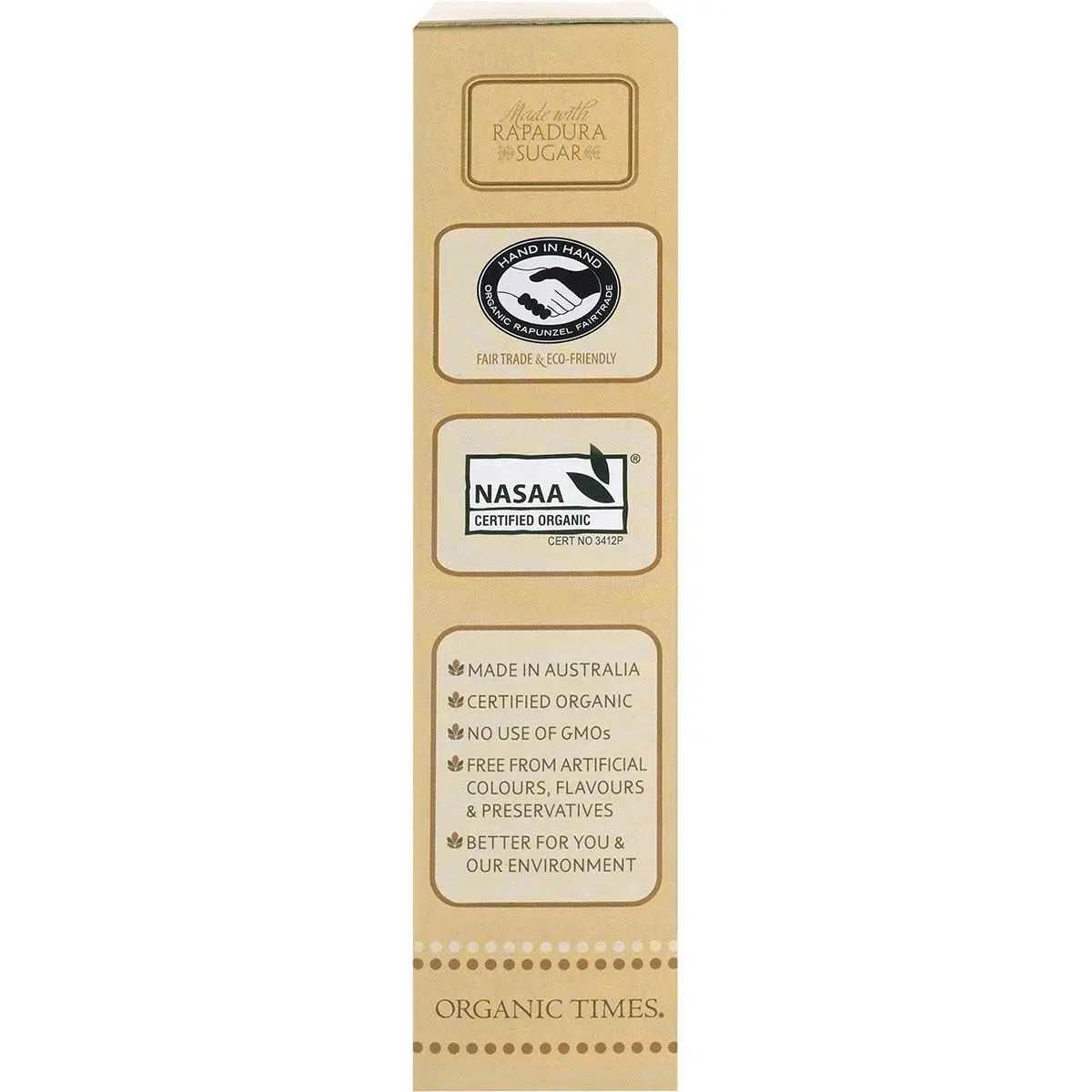 ORGANIC TIMES Milk Chocolate Macadamia Nuts 150g ORGANIC TIMES