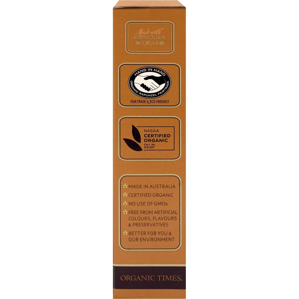 ORGANIC TIMES Milk Chocolate Ginger 150g ORGANIC TIMES