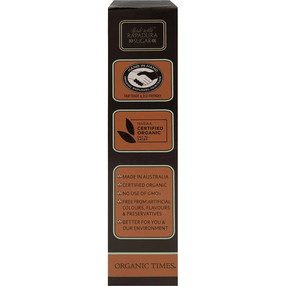 ORGANIC TIMES Dark Chocolate Ginger 150g ORGANIC TIMES