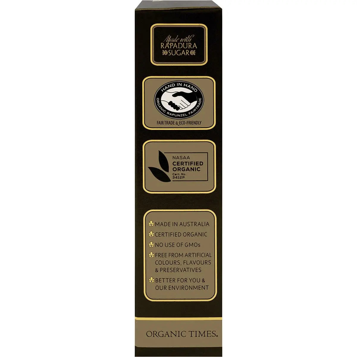 ORGANIC TIMES Dark Chocolate Sultanas 150g ORGANIC TIMES