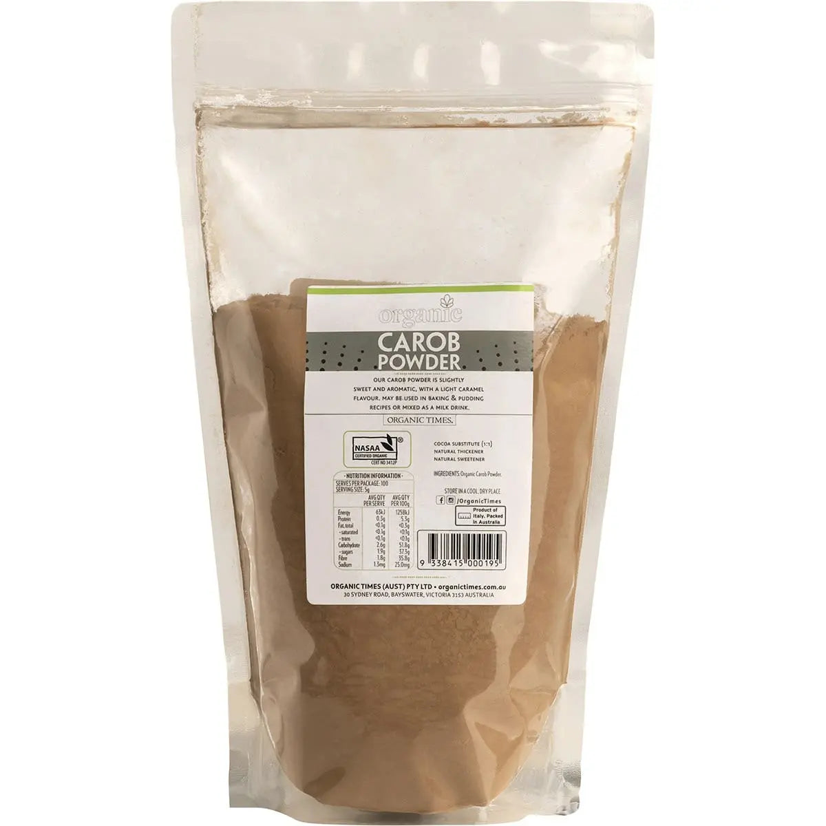 ORGANIC TIMES Carob Powder 500g ORGANIC TIMES