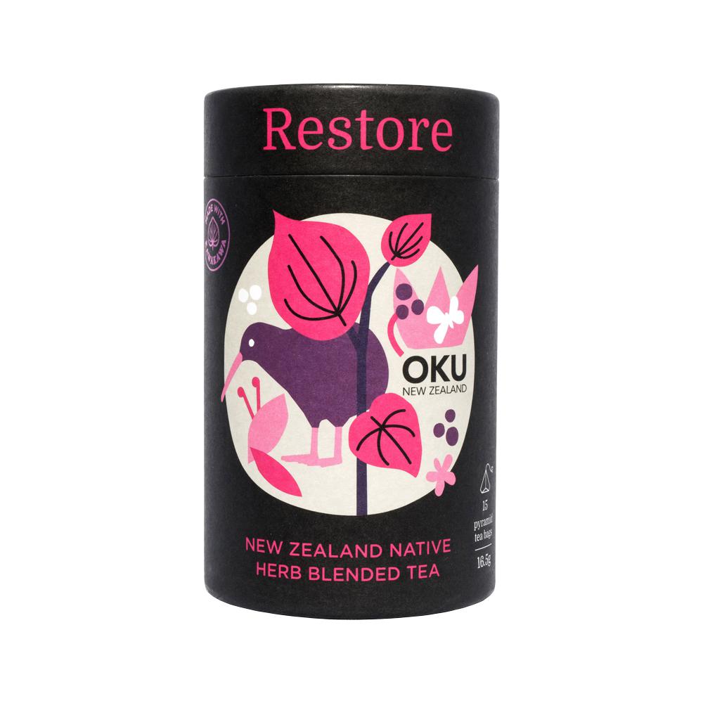 Oku New Zealand Restore Native Herb Blended Tea X 15 Tea Bags