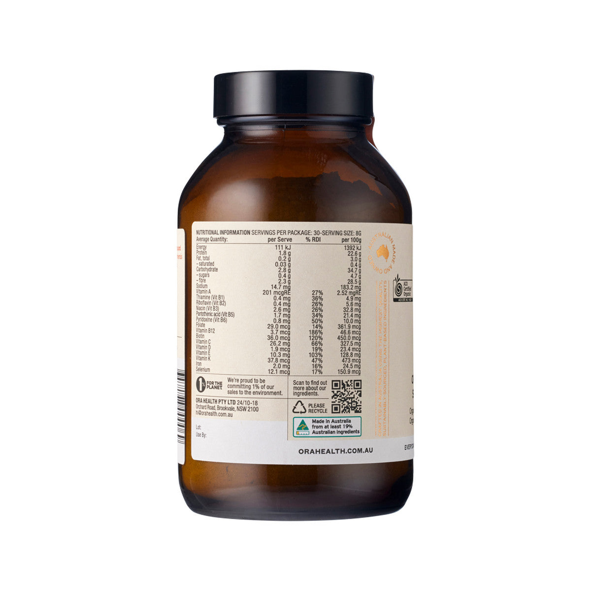 Ora Organic Greens Superpowder+ Oral Powder 240g - Cutprice Online