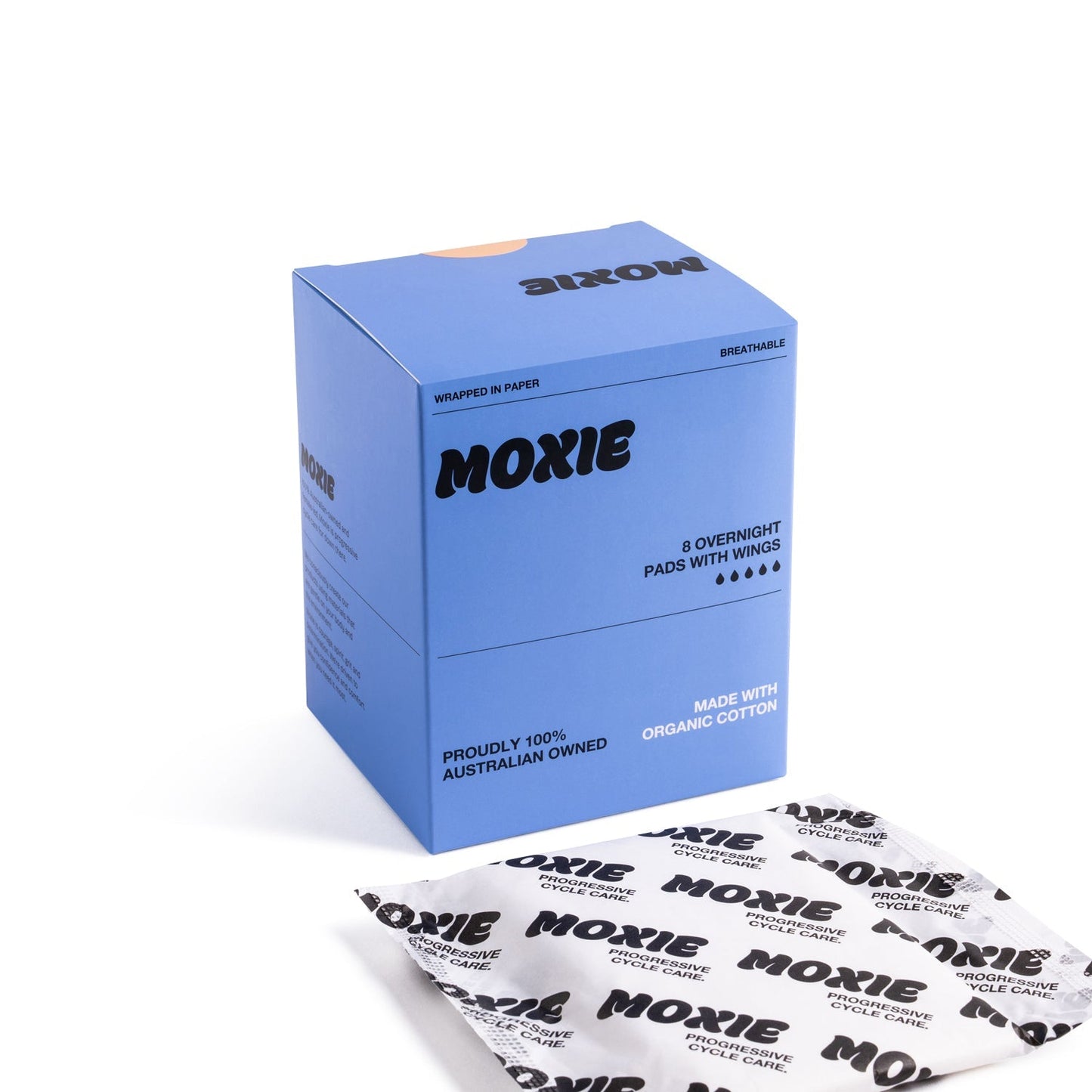 Moxie Org Cotton Overnight Pads 8pk - Cutprice Online