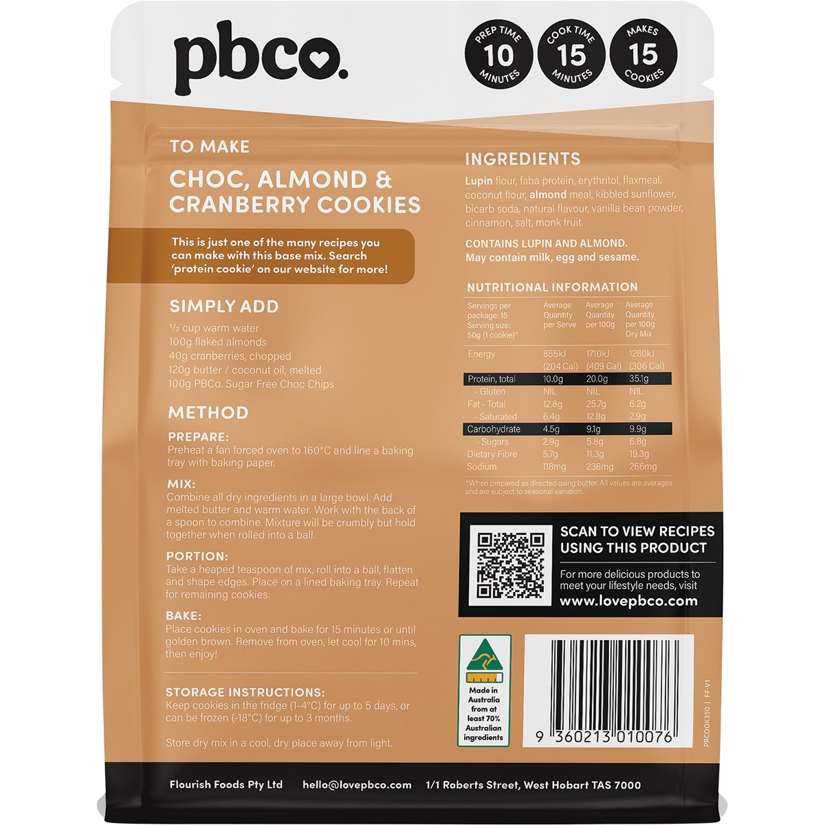 PBCO Protein Cookie Base Mix 350g - Cutprice Online