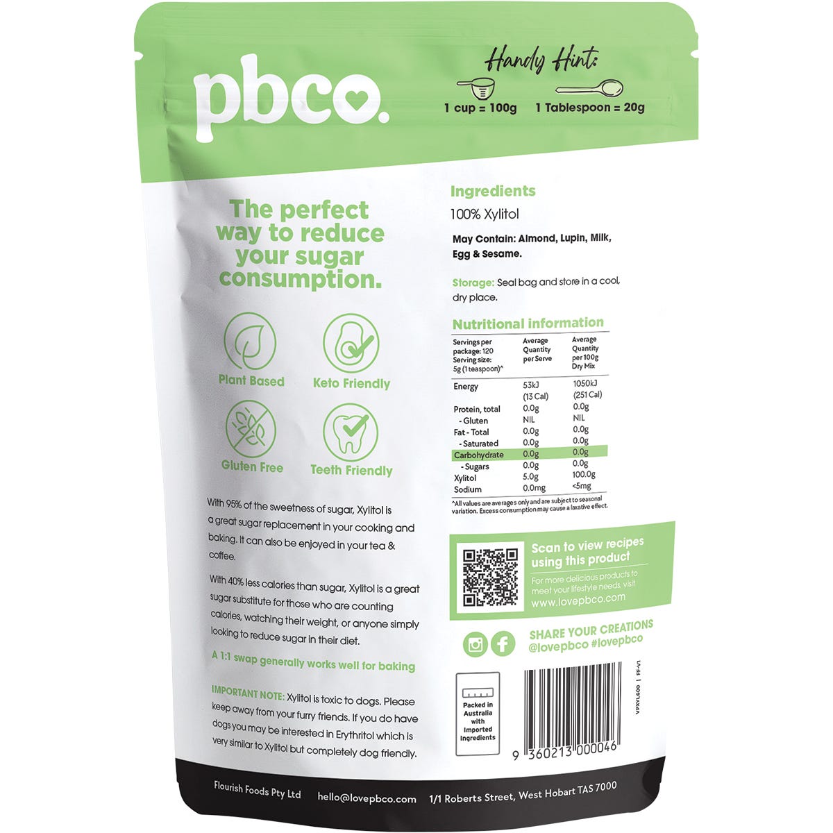 PBCO Xylitol Natural Sweetener 600g - Cutprice Online