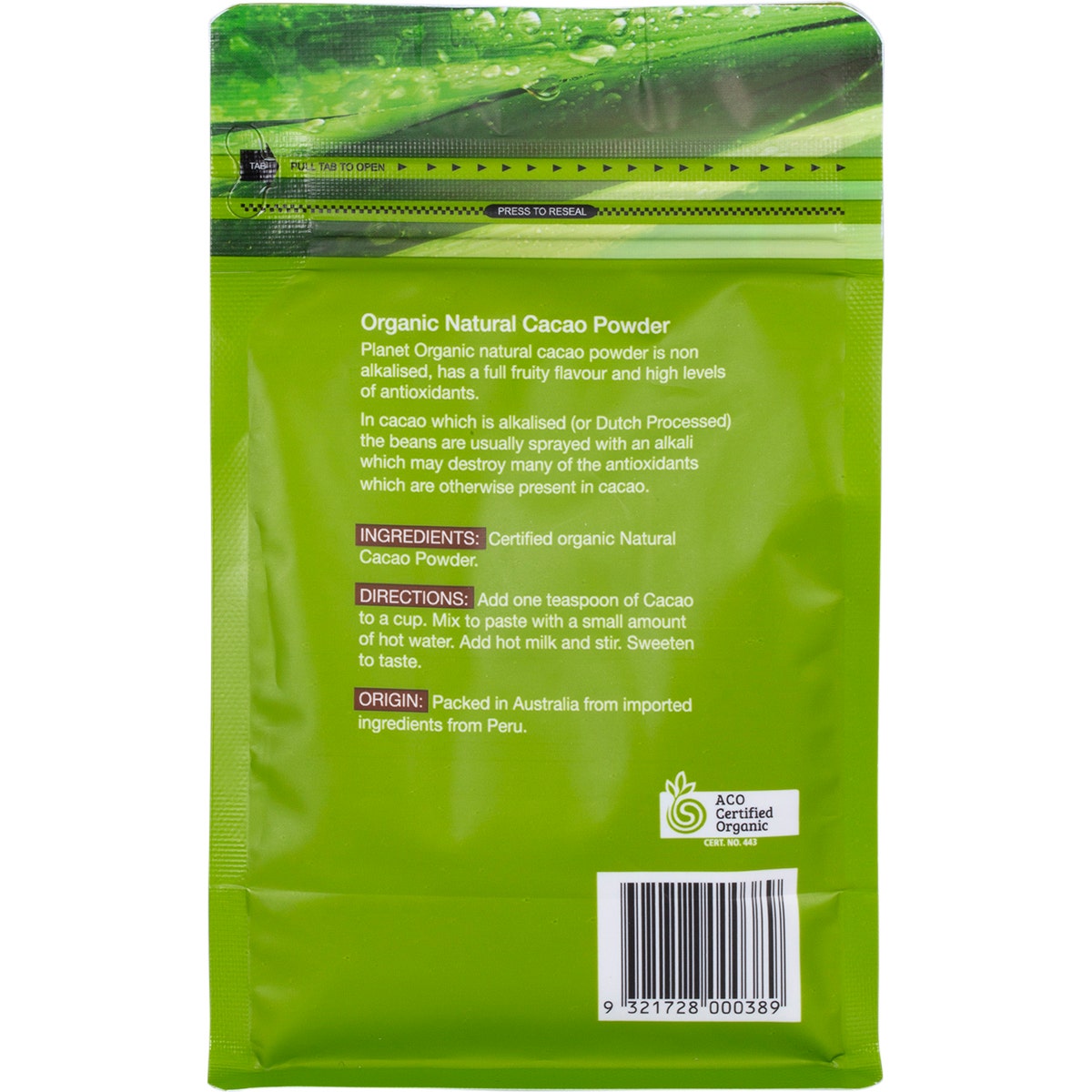 Planet Organic Cacao Powder 175g - Cutprice Online