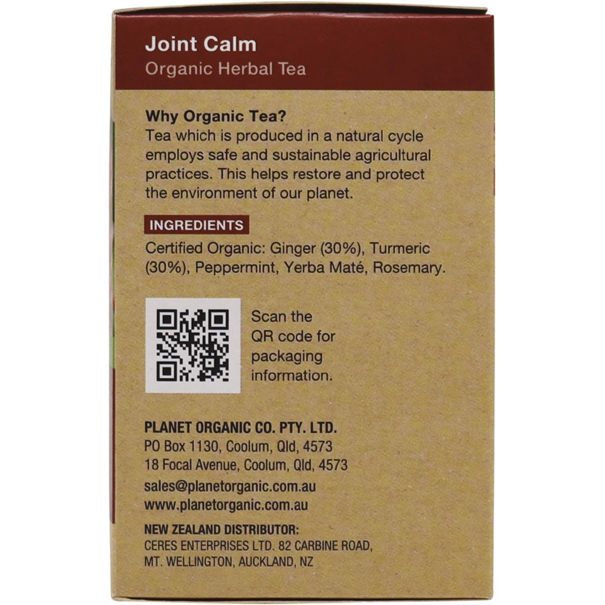 Planet Organic Organic Joint Calm with Turmeric & Ginger Herbal Tea x 25 Tea Bags - Cutprice Online