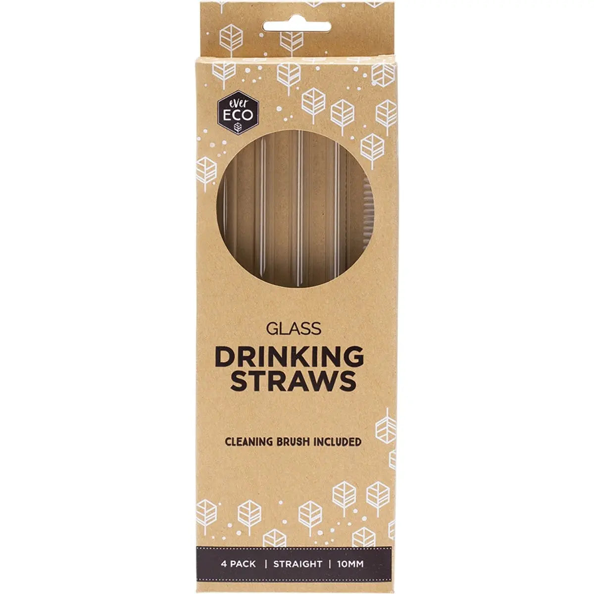 EVER ECO Glass Straws Straight 4pk EVER ECO